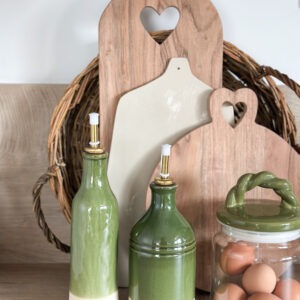 Bouteille en grès - olive
