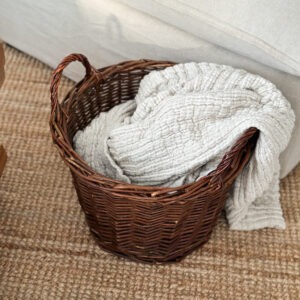 Panier rond en rotin - vintage