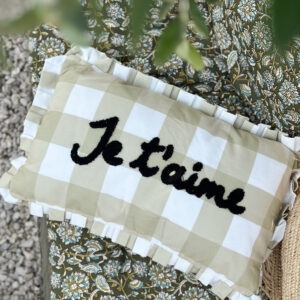 Coussin vichy « Je t’aime »