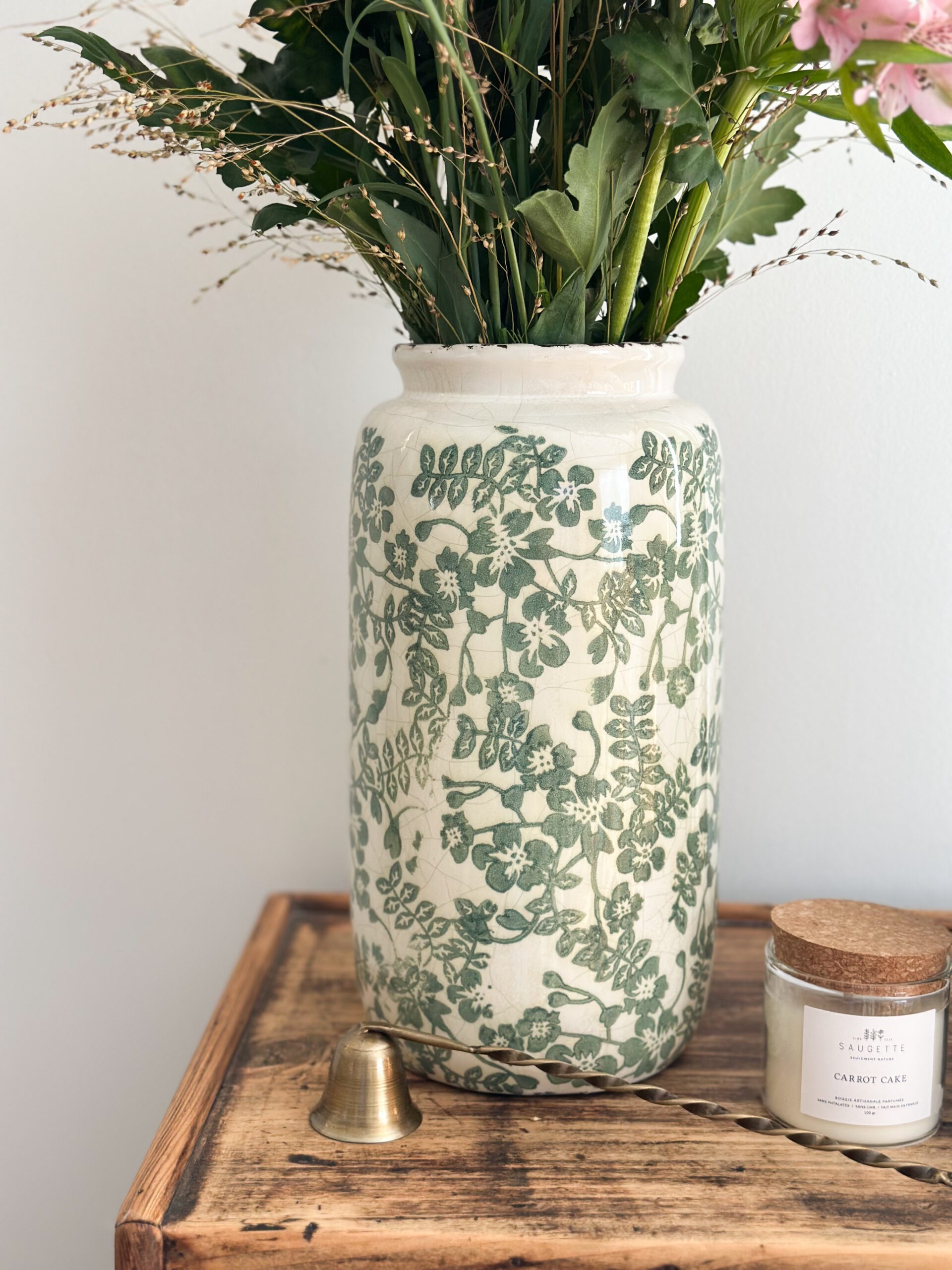 Vase cottage - fleuri vert – Image 4