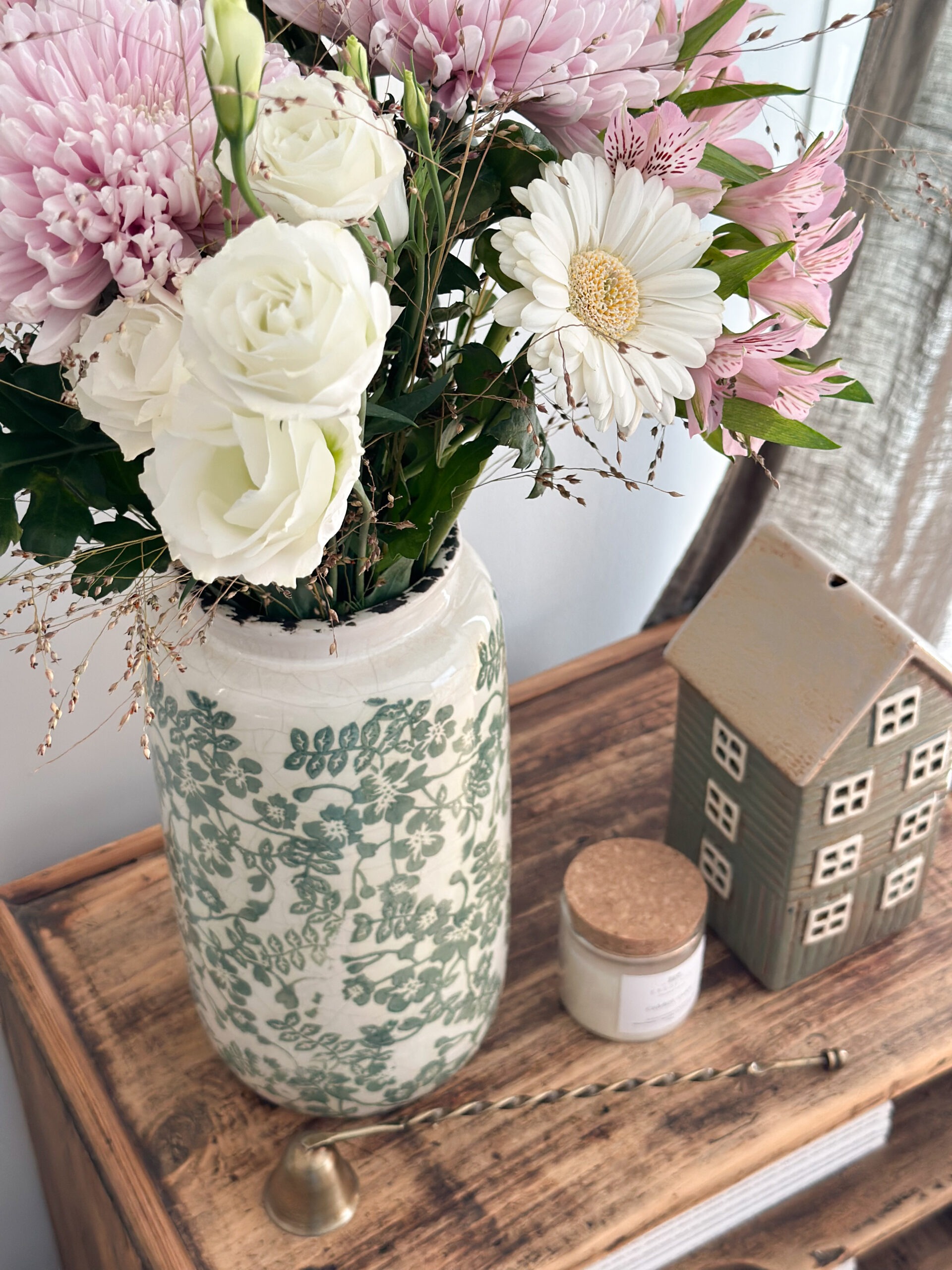 Vase cottage - fleuri vert – Image 2