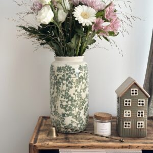 Vase cottage - fleuri vert