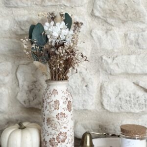 Vase cottage - fleuri marron