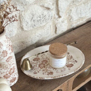 Plat cottage - fleuri marron