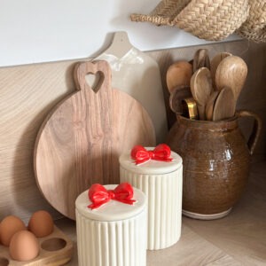 Pot en céramique - noeud rouge