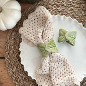 Ronds de serviette céramique vert - set de 4