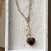 Collier chaîne & coeur léopard