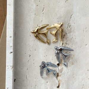 Boucles - oiseau & coeur pendant