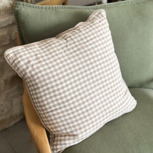 Coussin vichy - ficelle